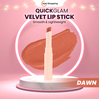 QUICKGLAM Velvet Lip Stick - Lipstick Kiss Beauty Velvet Smooth Lips, Lightweight & Tahan Lama Transferproof