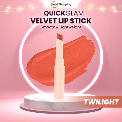 QUICKGLAM Velvet Lip Stick - Lipstick Kiss Beauty Velvet Smooth Lips, Lightweight & Tahan Lama Transferproof