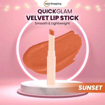 QUICKGLAM Velvet Lip Stick - Lipstick Kiss Beauty Velvet Smooth Lips, Lightweight & Tahan Lama Transferproof