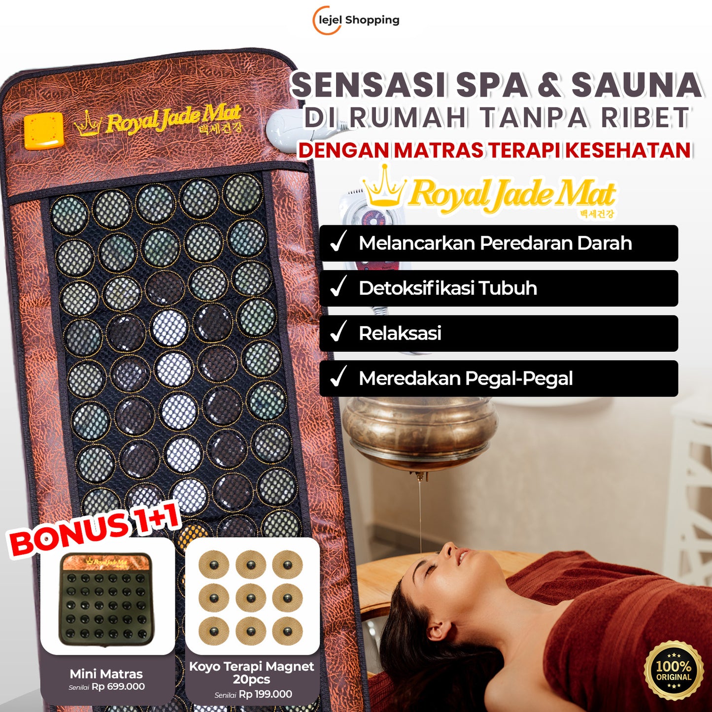 Matras Kesehatan, Terapi Melancarkan Darah & Menurunkan Kolestrol - Royal Jade Mat