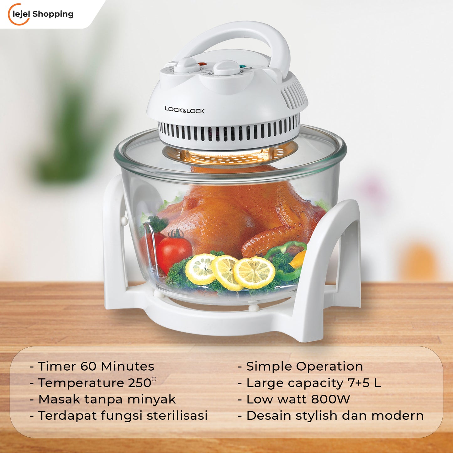 LocknLock Halogen Oven 7 Liter Healty Cooking