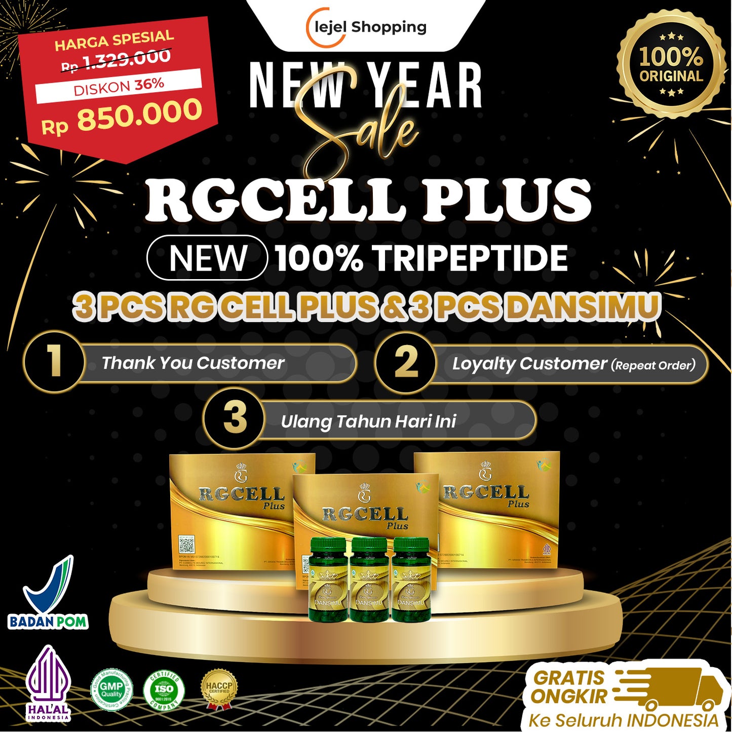 TRIPEPTIDE Obat Diabetes Herbal Turunkan Gula Darah Tinggi dan Perbaiki Pankreas RG CELL PLUS - 100%