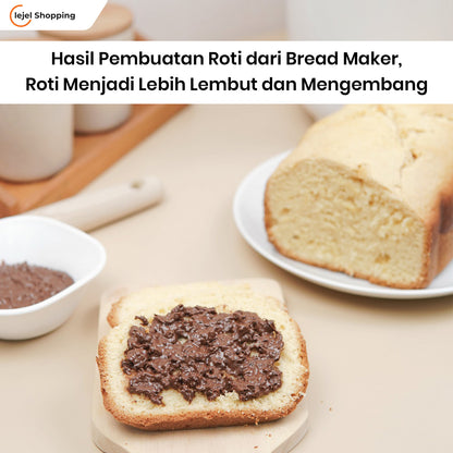 LOCKNLOCK Bread Maker EJB121 1250Gr - White (Mesin Pembuat Roti Multifungsi)