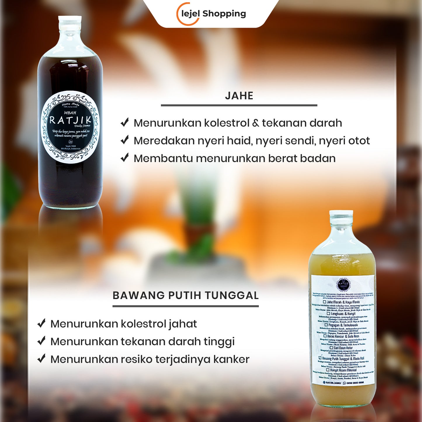 JAMU RATJIK Tradisional Herbal Indonesia Menjaga Stamina & Kesehatan 1 Liter