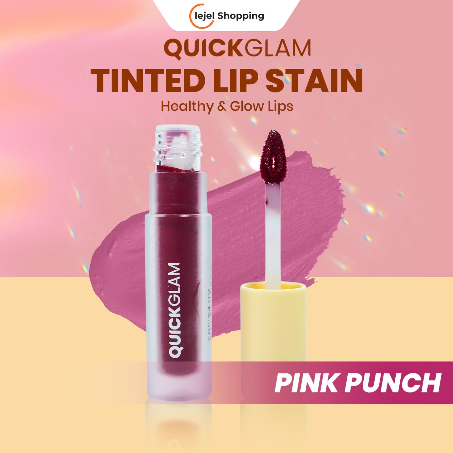 QUICKGLAM Tinted Lip Stain & Lipstick Transferproof Super Ringan Tahan 12 Jam