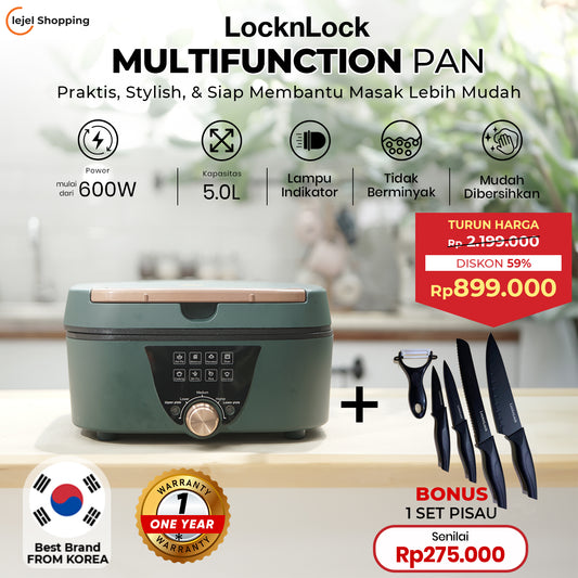 LOCKNLOCK Elektric Multifungsi Pan 5L - Green Emerald (Panci Eletrik Multifungsi)