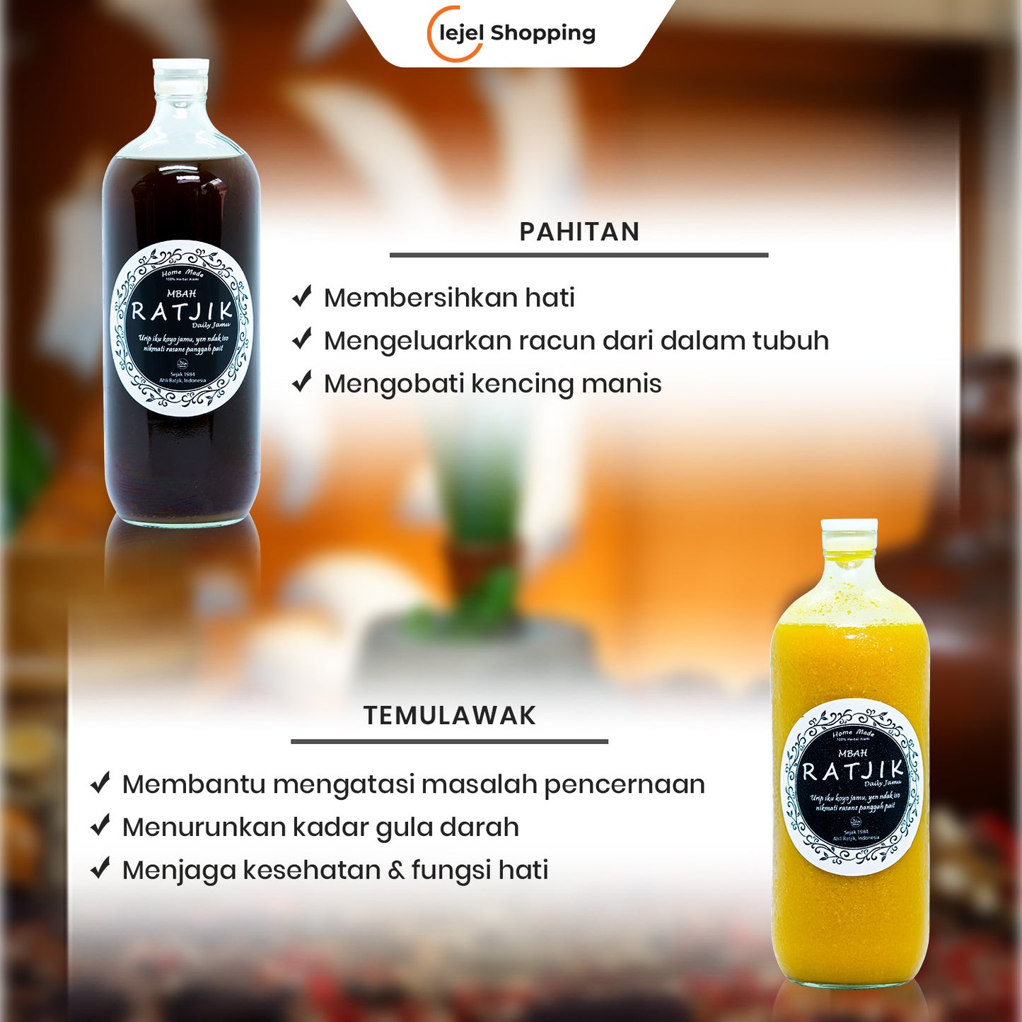 JAMU RATJIK Tradisional Herbal Indonesia Menjaga Stamina & Kesehatan 1 Liter