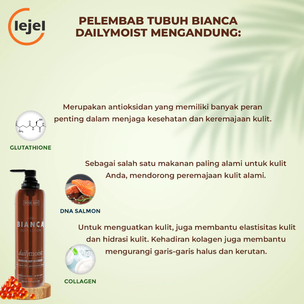 Rose Bay Bianca Dailymost Nourishing Body Lotion Moisturiser KULIT HALUS DENGAN KANDUNGAN Salmon DNA