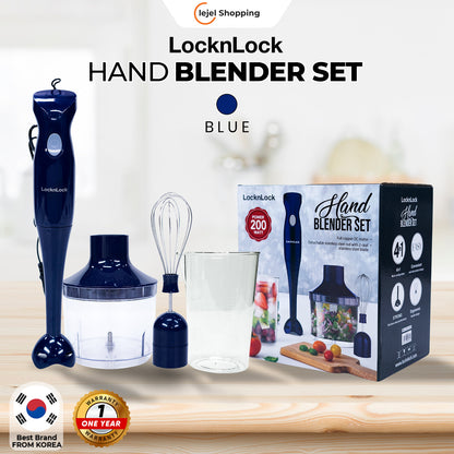 LocknLock Hand Blender Set Mixer Juicer & Chopper Multifungsi 200 Watt