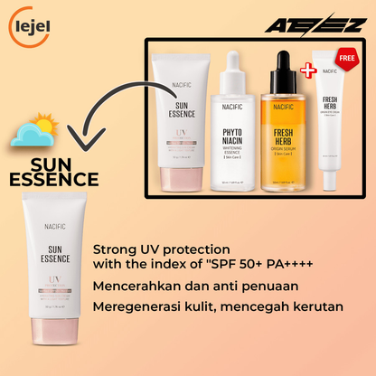 NACIFIC K-GLOWING X ATEEZ SKINCARE ( Serum + Essence + Sun Essence)