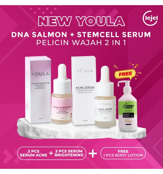 NEW YOULA DNA SALMON + STEMCELL SERUM PELICIN WAJAH 2 IN 1